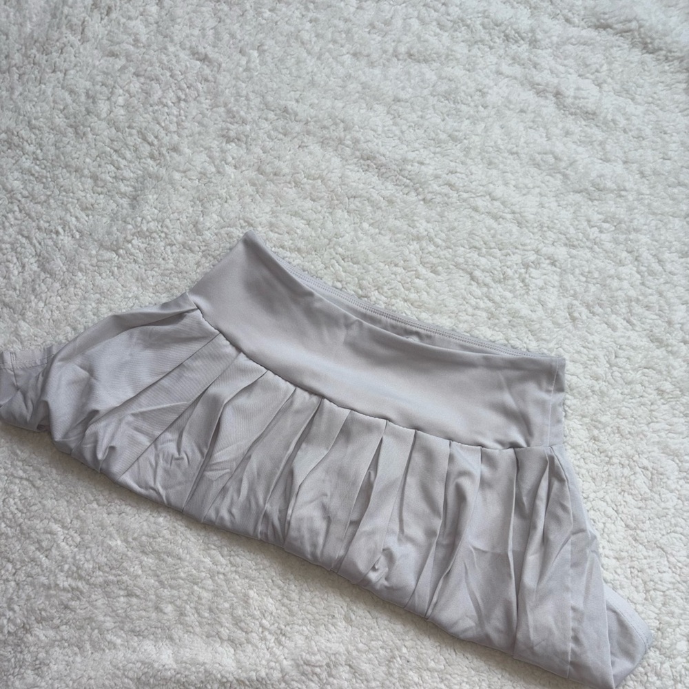Pleated White Skirt